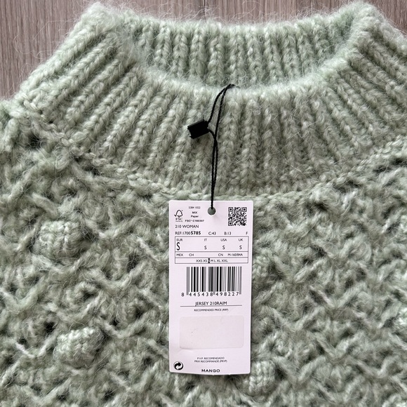 ALPACA-blend pastel green MNG MANGO sweater - Picture 3 of 3